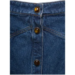 Chloé Blue A-line Miniskirt With Buttons In Cotton Denim Woman -ITALIST SHOP 008ec2d2e415b8607d7624e60e90f73c
