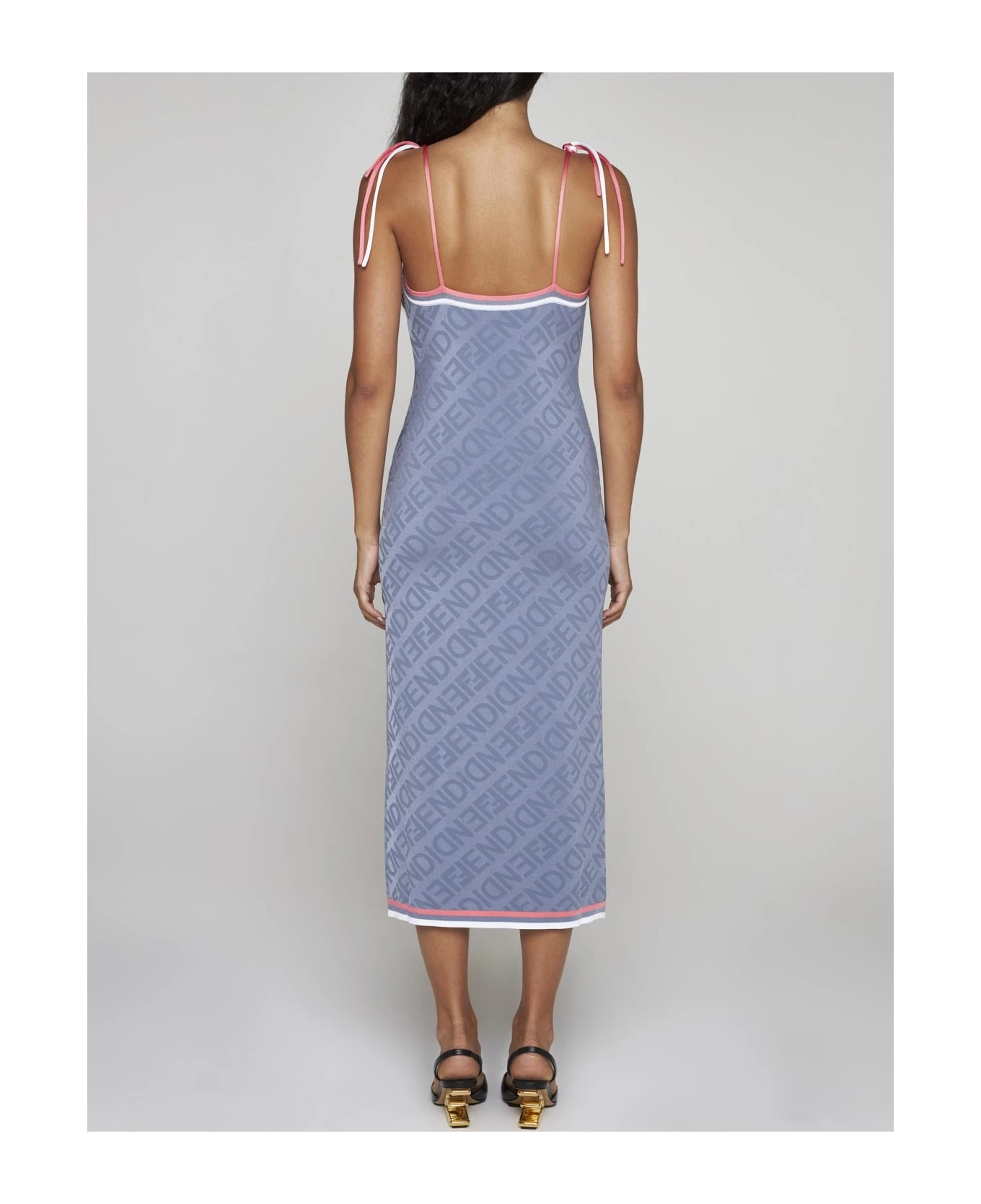 FENDI Mirror Motif Viscose Long Dress 5 FENDI Mirror Motif Viscose Long Dress - Image 3