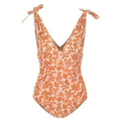 Etro One Piece Swimsuit With Orange Berries Pattern