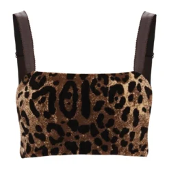 Dolce & Gabbana Leopard Chenille Cropped Top