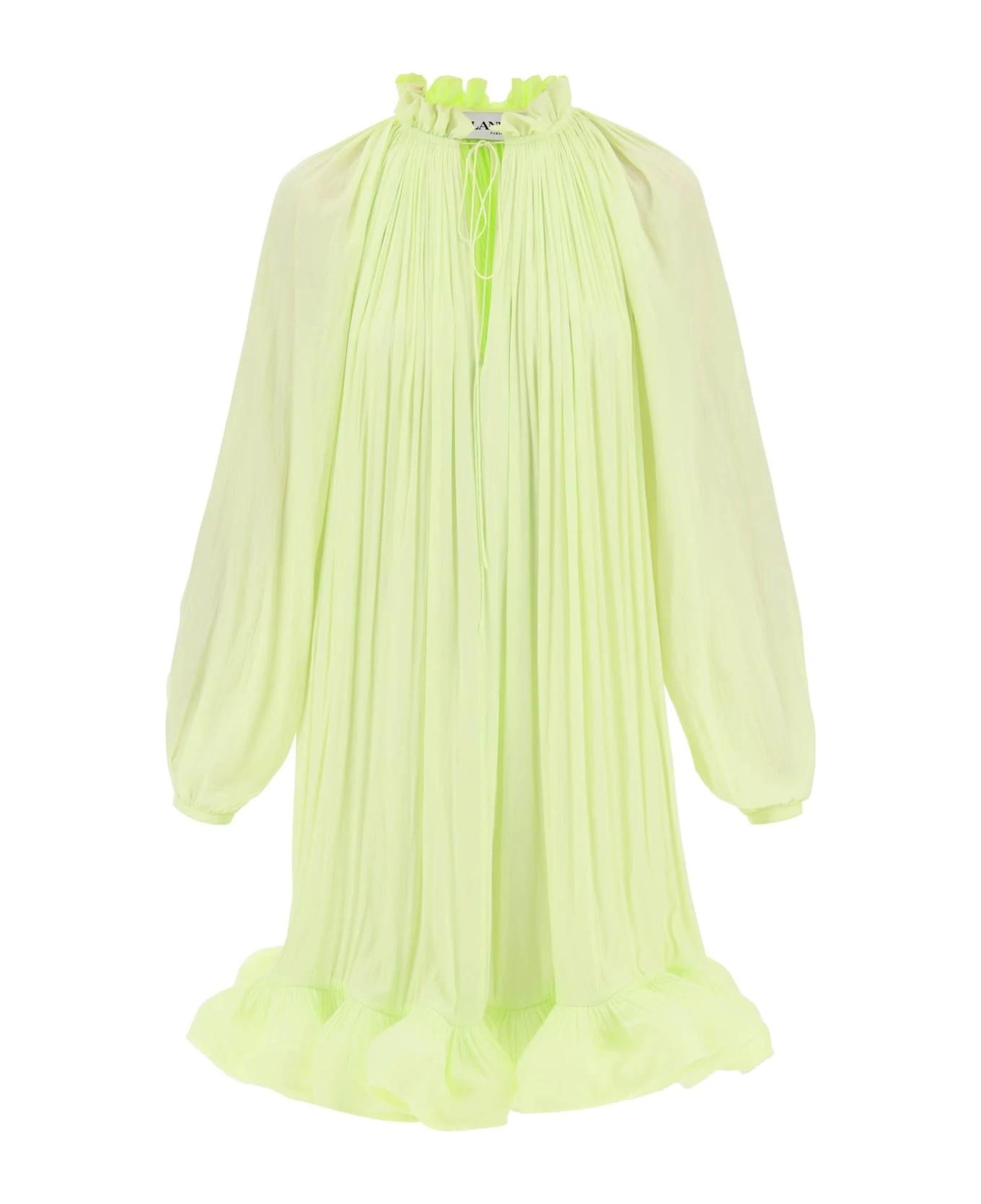 Lanvin Short Ruffled Dress In Charmeuse 3 Lanvin Short Ruffled Dress In Charmeuse