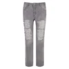 ERMANNO SCERVINO Grey Jeans With Abrasions And Rhinestones -ITALIST SHOP 0aa93896a9e12e293f57980c0254d186