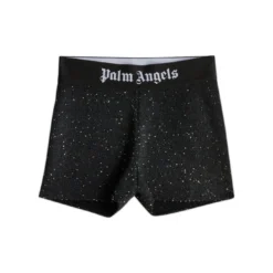 Palm Angels Logo-waistband Glitter Detailed Shorts