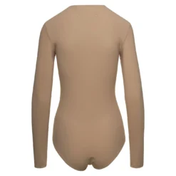 Maison Margiela Beige Fitted Long Sleeves Bodysuit In Polyamide Blend Woman -ITALIST SHOP 13f03c3c3beccb2a721718f77c7812ff