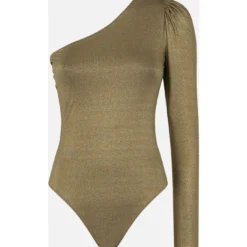 MC2 Saint Barth Knitted Glitter Gold One Shoulder Swimsuit / Bodywear -ITALIST SHOP 146e3f962f2c2b8b9f114eee5568f360