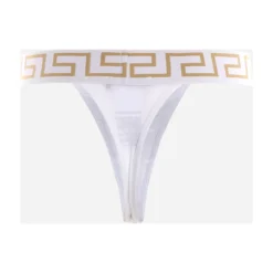 Versace White Printed Thong -ITALIST SHOP 15e6703f5ef527ec9c518cdd53f38759