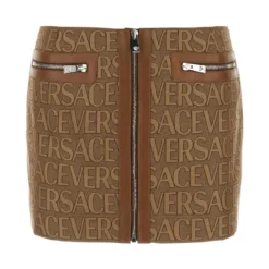 Versace Embroidered Jacquard Mini Skirt