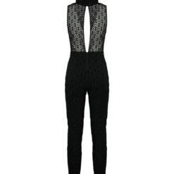 Elisabetta Franchi Logo Pattern Crepe And Flock Tulle Jumpsuit -ITALIST SHOP 19281db74b7d5a46da7e7a7eced64493