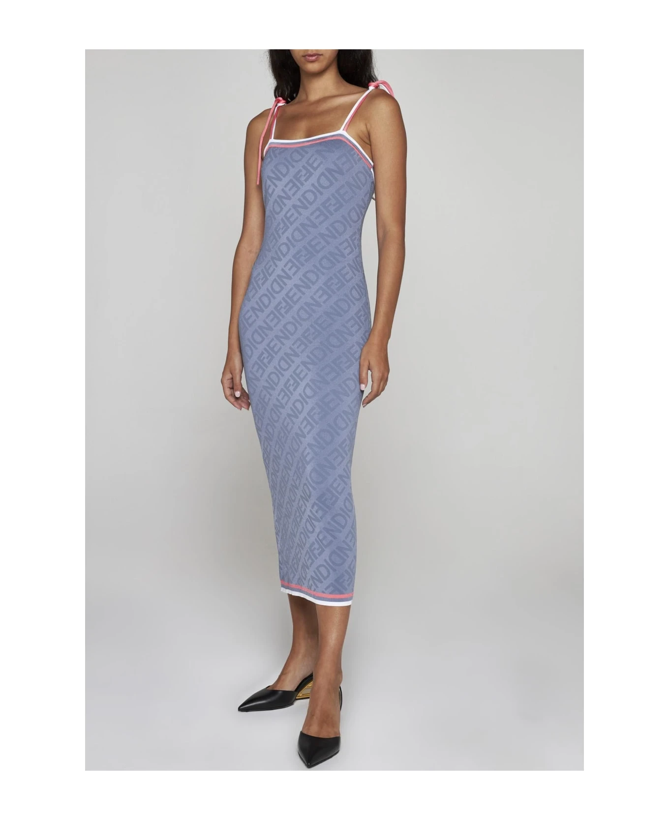 FENDI Mirror Motif Viscose Long Dress 4 FENDI Mirror Motif Viscose Long Dress - Image 2