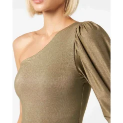 MC2 Saint Barth Knitted Glitter Gold One Shoulder Swimsuit / Bodywear -ITALIST SHOP 1d3ec696d458cde922a4a13d300cd59b