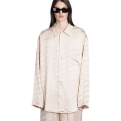 Balenciaga Shirt In Beige Viscose