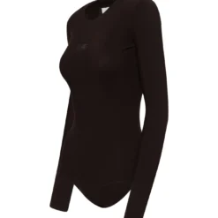 MM6 Maison Margiela Brown Polyamide Bodysuit -ITALIST SHOP 224999ead3d88b2d226a196fb04cde5f