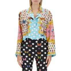 Versace Short Shirt With Butterfly Print