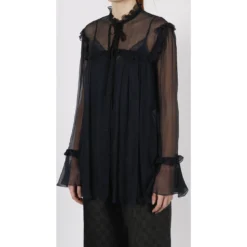 Gucci Silk Chiffon Ruffle Shirt -ITALIST SHOP 265f0f0d7c3c0cf00e6777947465c761