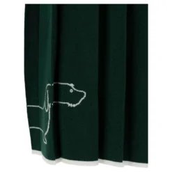 Green Pleated Mini-skirt With Dachshund Print And 4 Bar Detail In Wool Woman -ITALIST SHOP 28c737b500f059248a405ea91961983a