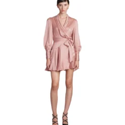 Zimmermann Dress In Rose-pink Silk