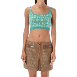 Versace Allover Knit Crop Top