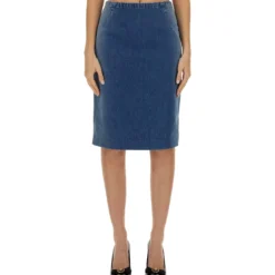 Versace Cotton Denim Skirt