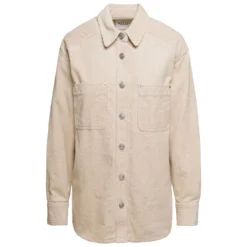 'randal' Beige Jacket With Patch Pockets And Branded Buttons In Corduroy Woman