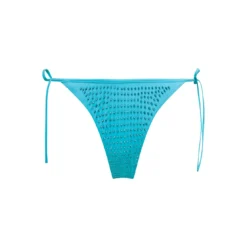 SELF PORTRAIT Bikini Bottom With All-over Crystal Embellishment In Light-blue Polyamide Woman