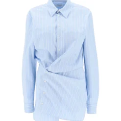 Off-White Striped-poplin Mini Shirt Dress