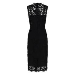 Dolce & Gabbana Longuette Dress In Logoed Stretch Lace -ITALIST SHOP 415629a22546b6ca74acdbcdb176432f
