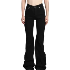 Bootcut Jeans In Black Cotton