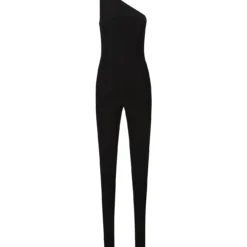 Norma Kamali One Shoulder Footie Catsuit