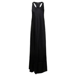 Balenciaga Black Long Evening Dress With Logo Motif All-over In Viscose Woman