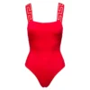 Versace Red Greca Border One-piece Swimsuit In Stretch Polyamide Woman -ITALIST SHOP 4a13d00c9eec0c4a55552053d98c967a