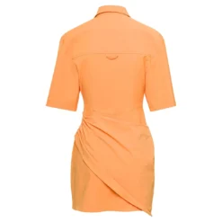 Jacquemus Orange Mini Shirt Dress La Robe Camisa In Cotton Blend Woman -ITALIST SHOP 4f15effb927c8c2e74823af22749df1d