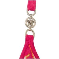 Versace Mini Fuchsia Dress With All-over Logo Lettering Print And Medusa Detail In Cotton Blend Woman -ITALIST SHOP 4f6720277e51fd2f4813251f19148d79