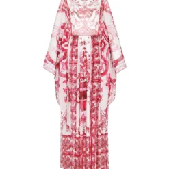 Dolce & Gabbana Maxi Dress In Chiffon With 'maiolica' Pattern