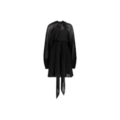 Maison Margiela Long-sleeved Mini Dress In Chiffon Silk