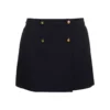 Alexander McQueen Black Mini Skirt With Front Buttoned Fastening In Wool Blend Woman -ITALIST SHOP 56227fec460873239781f154864bc13c