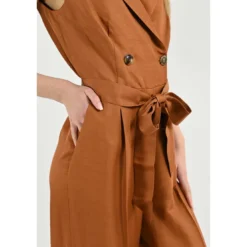 Long Jumpsuit In Linen Blend TwinSet -ITALIST SHOP 567830b29178d230db188cb49dd027ff