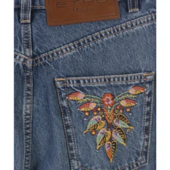 Etro Navy Blue Flared Jeans With Embroidery -ITALIST SHOP 5a16d23760e2a9feea5d44e2019f6d2b