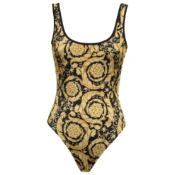 Multicolor Barocco One Piece Swimsuit In Lycra Woman Versace