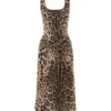Dolce & Gabbana Leopard Print Jersey Midi Dress