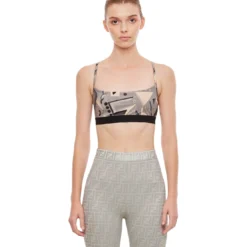 FENDI Memphis Bralette With Futuristic Print