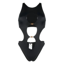 Versace Swimsuit With Cut-out And Medusa Plaque Detail In Black Polyamide Woman