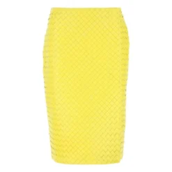 Bottega Veneta Intrecciato Leather Pencil Skirt