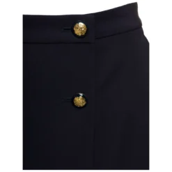 Alexander McQueen Black Mini Skirt With Front Buttoned Fastening In Wool Blend Woman -ITALIST SHOP 67bc3ea1311ef01ea740df6e06172e94