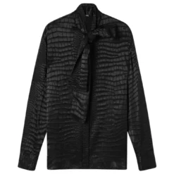Versace Informal Shirt Fabric Crocodile Devore`