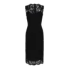 Dolce & Gabbana Longuette Dress In Logoed Stretch Lace
