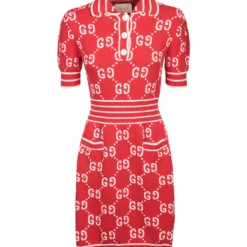 Gucci Gg Jacquard Polo Dress