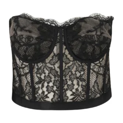 Alexander McQueen Rear Zip Lace Cropped Top