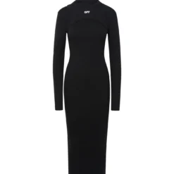 Off-White Black Cotton Maxi Dress