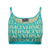 Versace Light Blue Crop Top With All-over Logo Lettering And Medusa Detail In Cotton Blend Woman -ITALIST SHOP 6fc309bbd1cd90a67ceafa8d02994dbb
