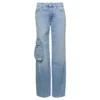 Off-White Light Blue Jeans With Cargo Pocket And Paint Stains In Cotton Denim Woman -ITALIST SHOP 71c3b797816798c5ca4124aec0cddded